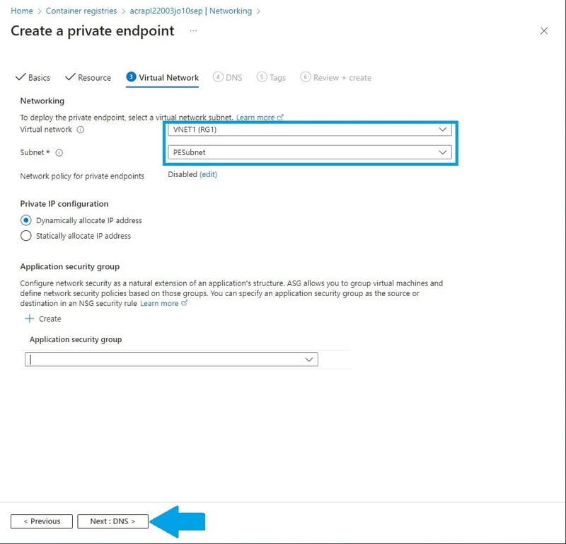 Configuring the virtual network