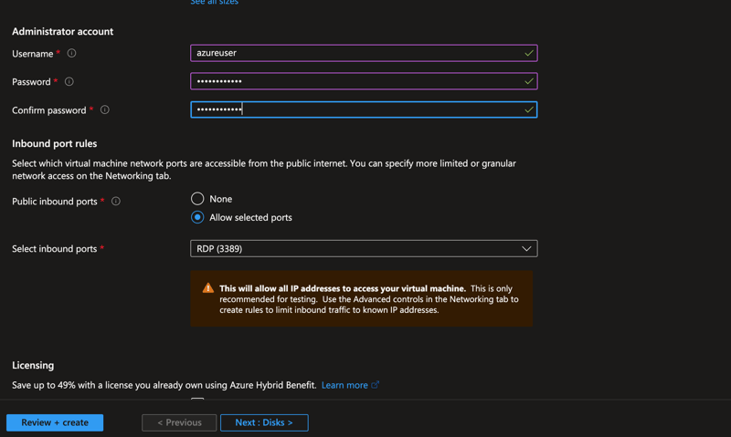 Setting Administrative access