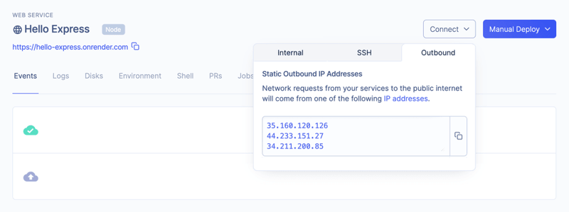 Static Outbound IP Addresses