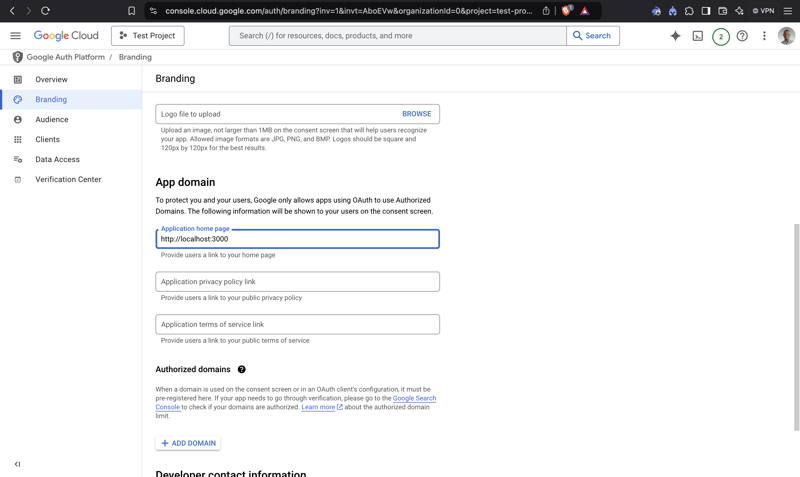 Customize Google OAuth branding