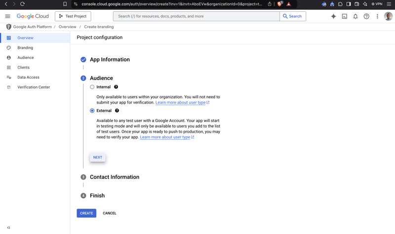 Configure Google OAuth Consent Screen