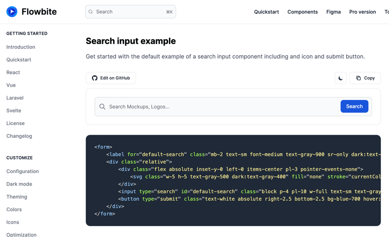 Tailwind CSS Search Input - Flowbite