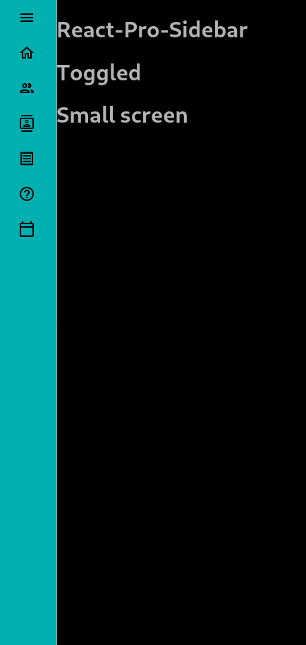 React Pro Sidebar All Variations