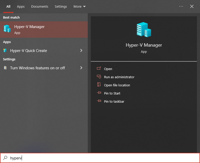 windows hyper-v manager