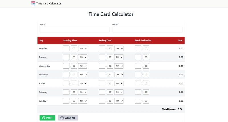 Introducing My New Time Card Calculator – With Printable Timesheet PDFs