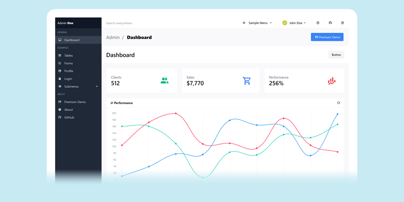 Free Vue 3 Tailwind admin dashboard