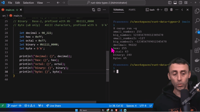 Data Types in Rust - Rust programming tutorial