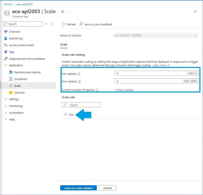 Configuring Scale rule