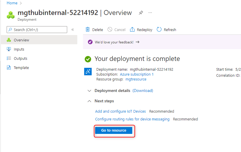 Iot hub deployment blade