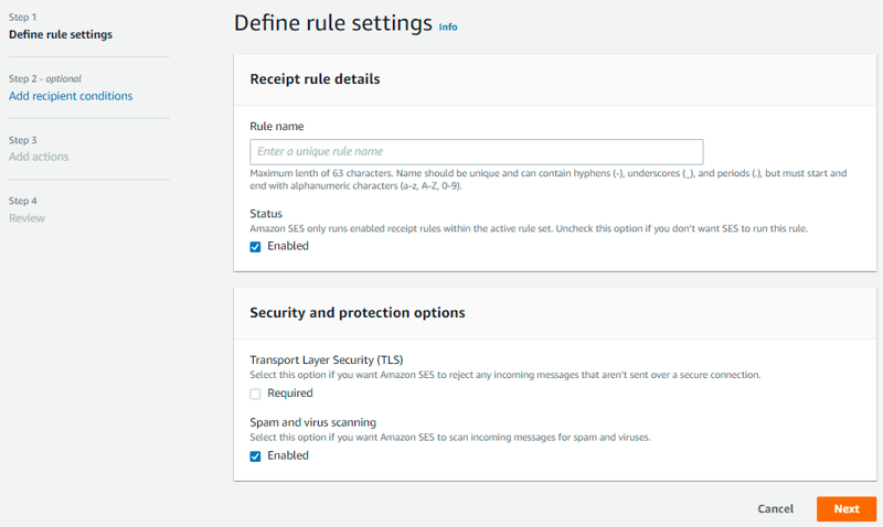 Define rule settings