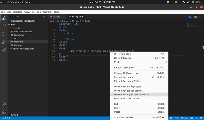 VSCode Context Menu Screenshot