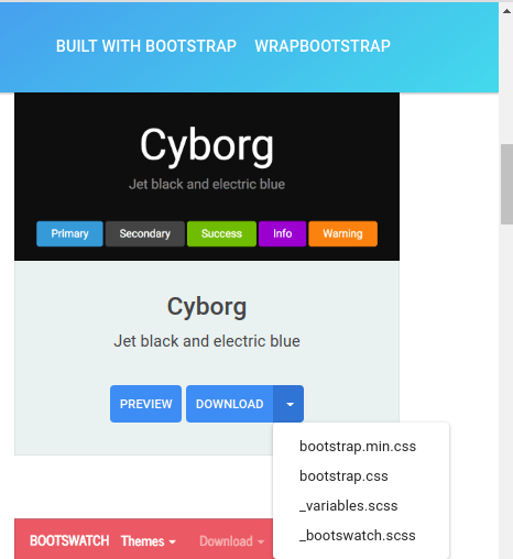 bootswatch cyborg theme