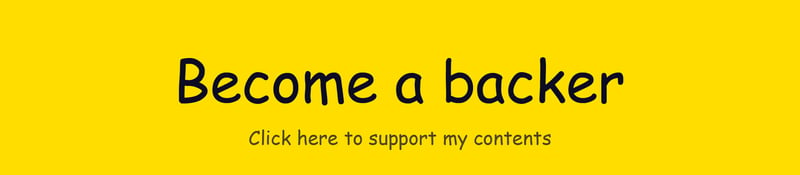 A banner of become a backer