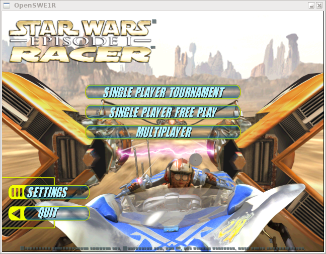 Open Star Wars Episode 1 Racer title screen