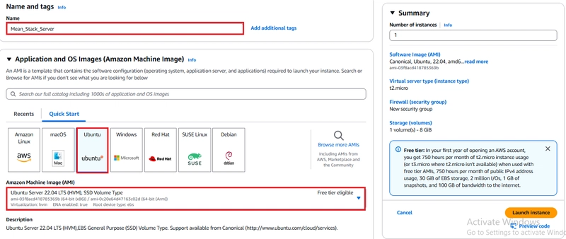 MEAN Stack (WEB STACK) Implementation in AWS