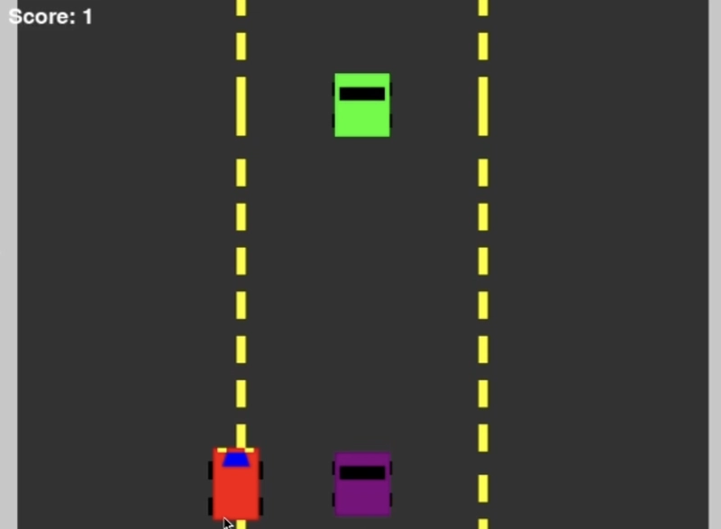 A simple 2D racing game titled 