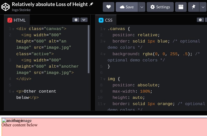 Codepen screenshot