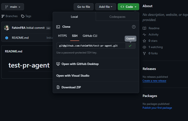 Clone using SSH