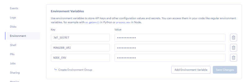 Set Environmental Variables