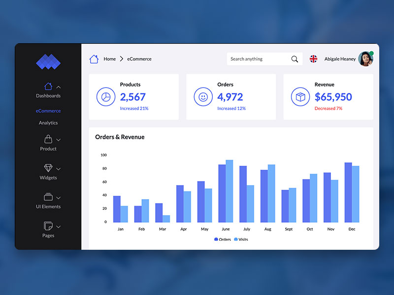 Moonlight Ecommerce Admin Dashboard