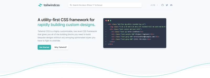 Tailwind CSS framework