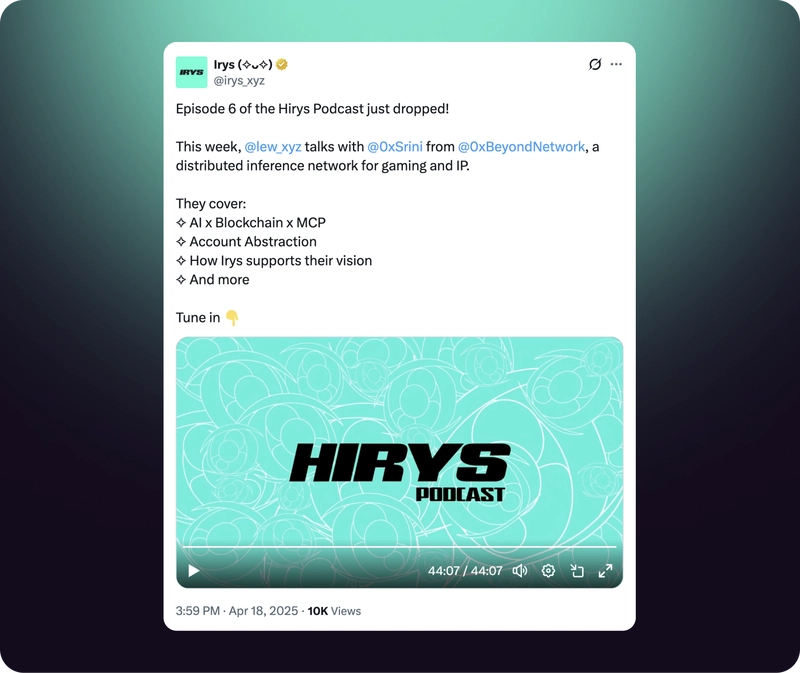 Hirys Podcast #6: AI, Account Abstraction & Web3 Gaming