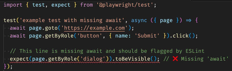 Catch Missing `await` Calls in Playwright Tests with ESLint