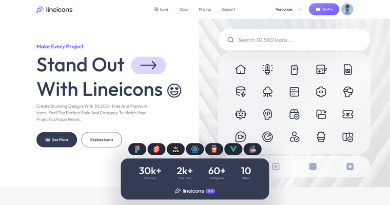 Lineicons - Best Free Icon Library of 2024