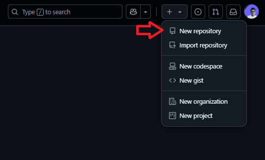 Captura de la creación de un repositorio en Github