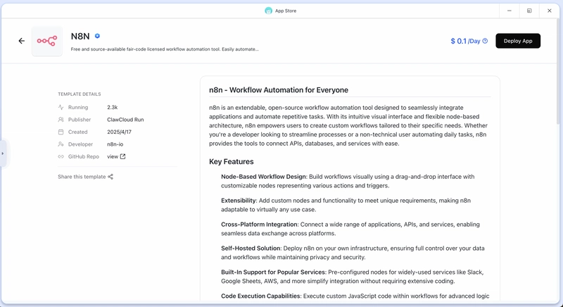 One-Click Deployment of n8n on Clawcloud Run: Build Enterprise-Grade Automation Workflows with Zero Code