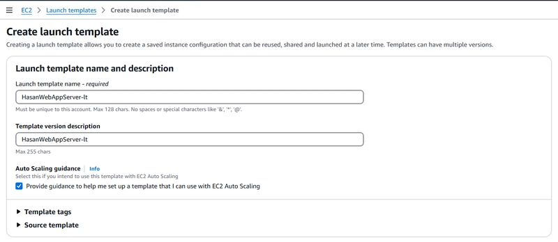 Launch Template Creation