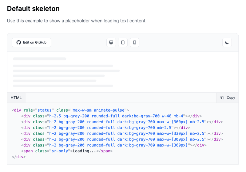 Tailwind CSS Skeleton - Flowbite