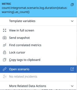 Figure 4. Screenshot of a context link to open a scenario.