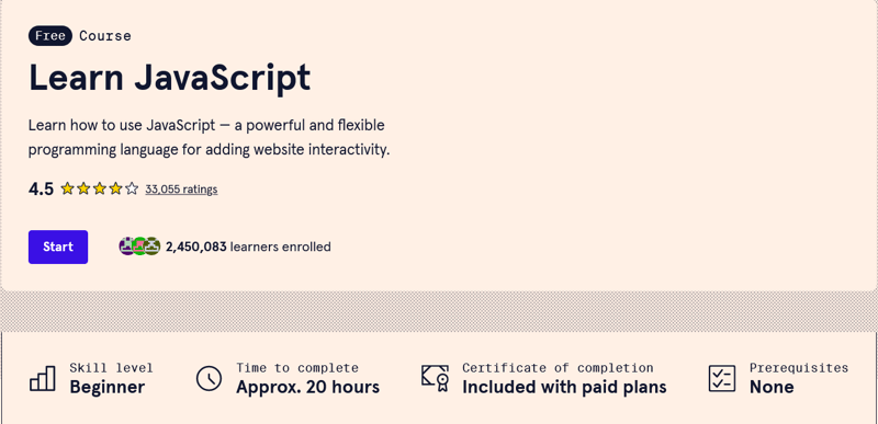 best free courses to learn Javascript