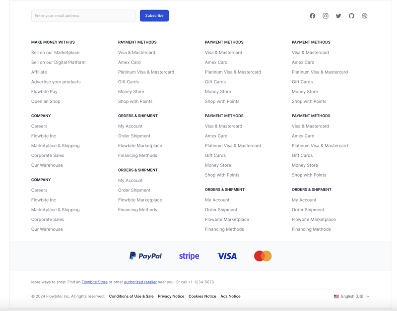 Tailwind CSS Advanced Mega Footer