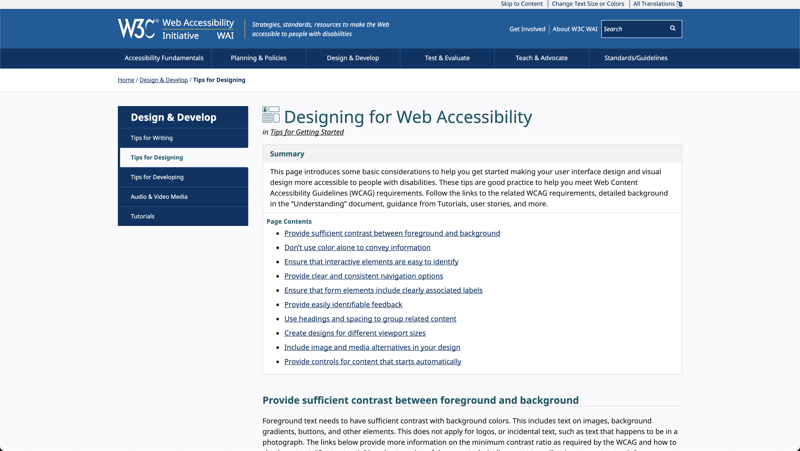 Designing for Web Accessibility website