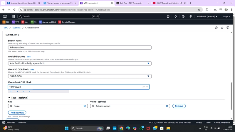Create Private Subnet
