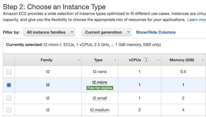 Instance type