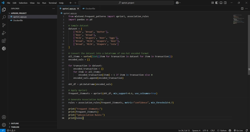 How to Dockerize an Apriori Algorithm in Python