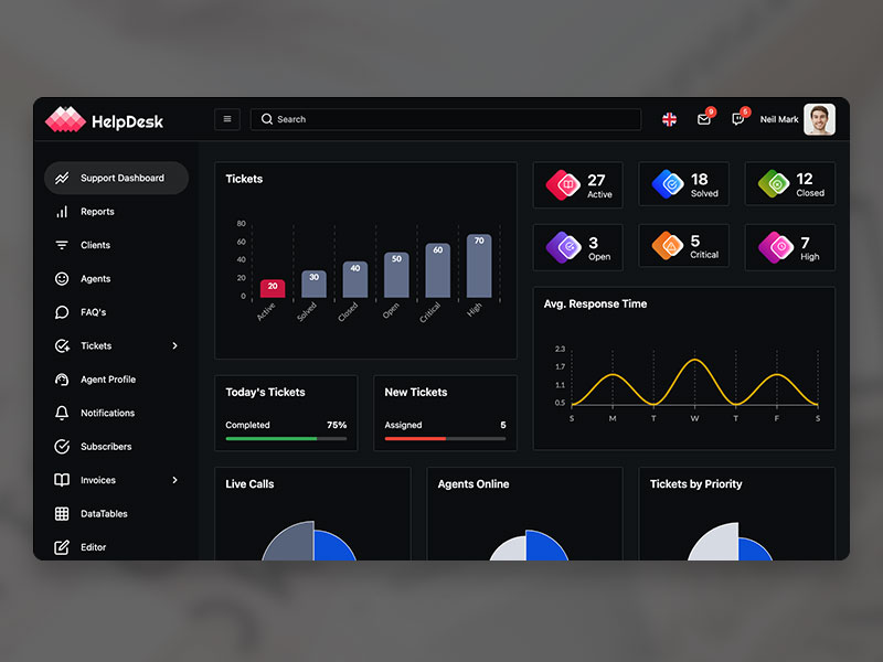 Helpdesk - Bootstrap Admin Template