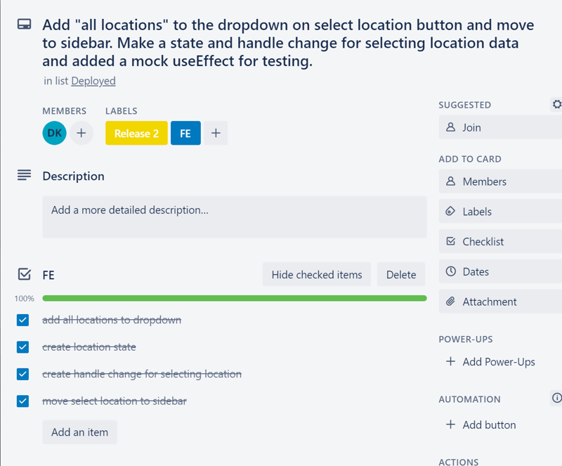 trello extra task list