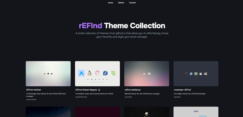 refind theme collection webpage