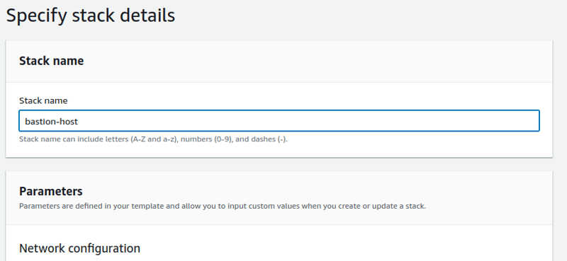 Specify stack details