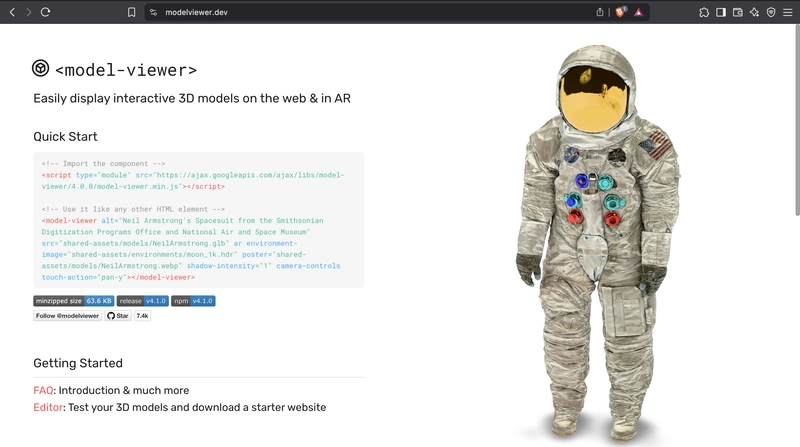 model-viewer website