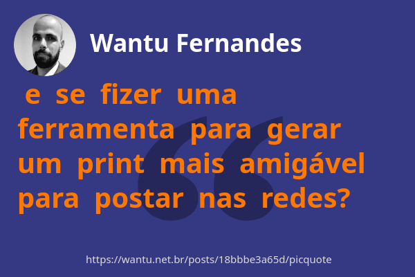 Exemplo de um card do PicQuote