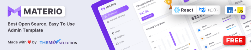 Materio Free MUI React Next. js Admin Template