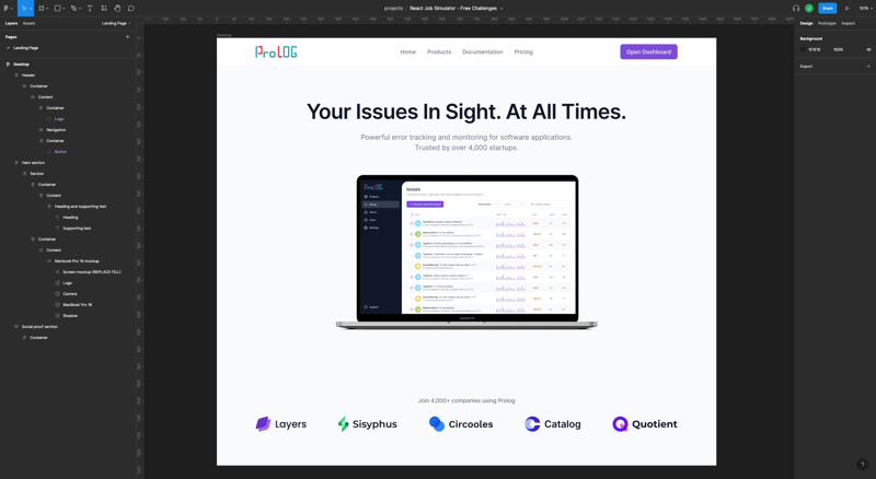 React Coding Challenges - Figma Designs