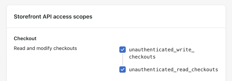 Storefront API access scopes