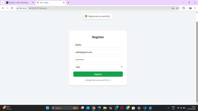 Registration Success