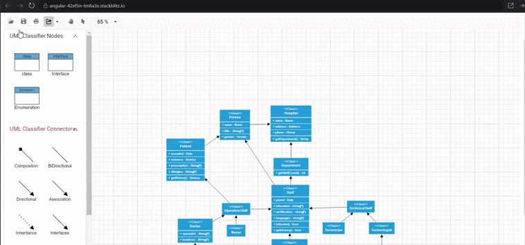 Print in Angular diagram